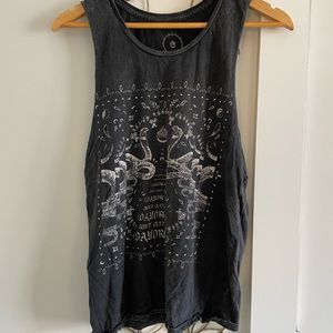 Urban Outfitters cut off black tee shirt